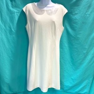 Calvin Klein White Dress with Silver Accents